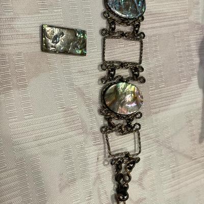 Sterling scarf holder, pins and old clip