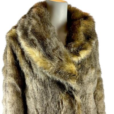 217. UNREAL FUR XL Faux Fur Coat - 100% Modacrylic, 3/4 Length