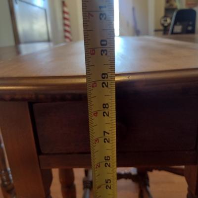 Wooden Two Drawer Gate Leg Drop Leaf Table
