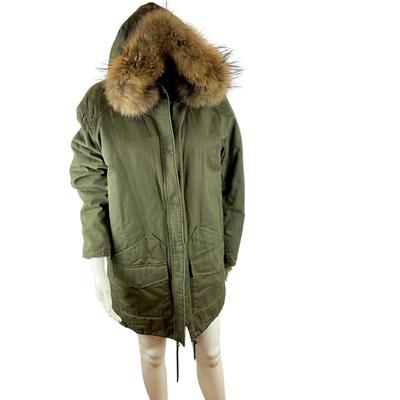 224. THE KOOPLES Olive Green Parka Coat - Size L