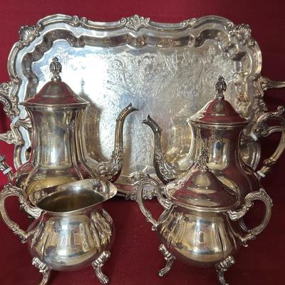 Silver Plate Coffee Tea Service Set - 5 Piece Set