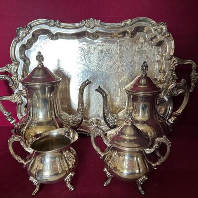 Silver Plate Coffee Tea Service Set - 5 Piece Set