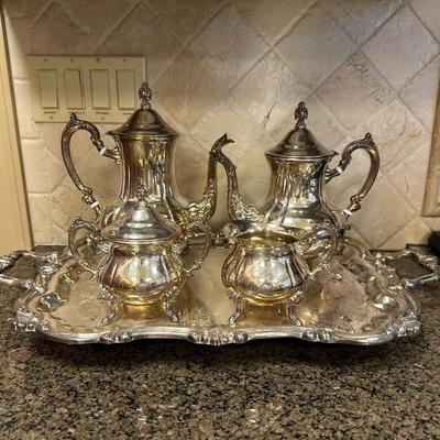Silver Plate Coffee Tea Service Set - 5 Piece Set