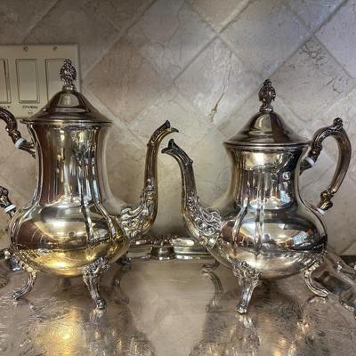 Silver Plate Coffee Tea Service Set - 5 Piece Set