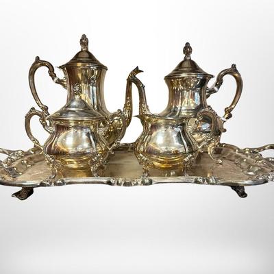 Silver Plate Coffee Tea Service Set - 5 Piece Set