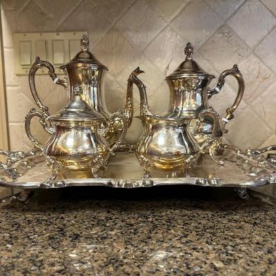 Silver Plate Coffee Tea Service Set - 5 Piece Set