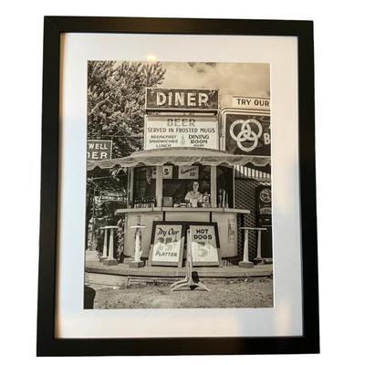 208 Black & White Framed Photograph 1940's Roadside Diner in Berwyn Heights, Md.