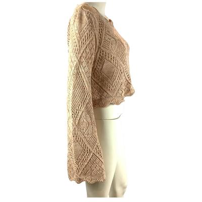 271 RONNY KOBO Beige Excl Gallia Knit Sweater Top