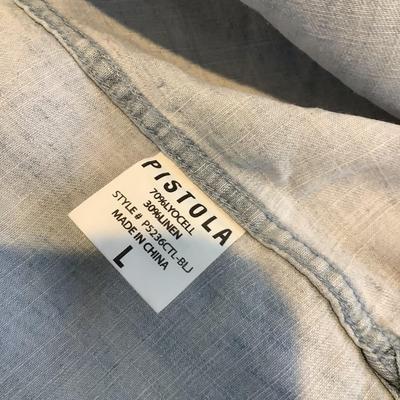 272 PISTOLA Cotton Linen Blend Button Down Shirt
