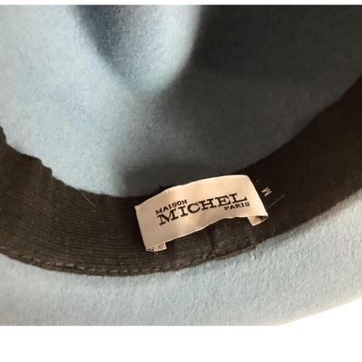 296 MAISON MICHEL Paris Blue Felt Hat