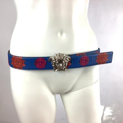 299 Authentic VERSACE Medusa Insignia Silver tone Reversible Belt