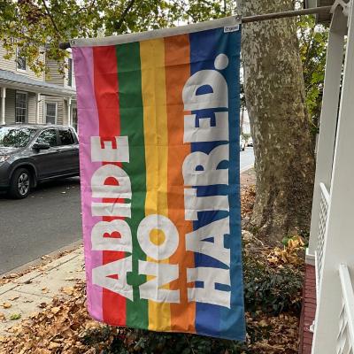 235. Abide No Hatred Rainbow Outdoor Flag