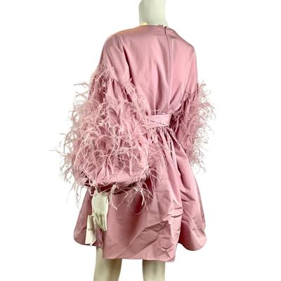 239. New with Tag VALENTINO Pink Ostrich Feathered Dress - Size 46
