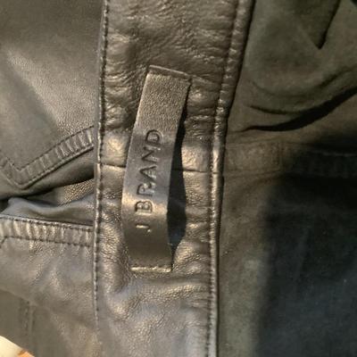 307 J BRAND Black Lambs Leather Belted Pants