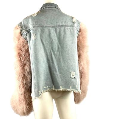 240. Joyce Denim Jacket with Removable Feathered Arms