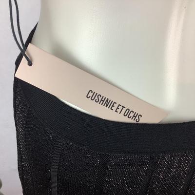 275 New with Tag CUSHNIE ET OCHS Metallic Black Knit Dress