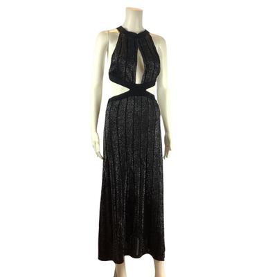 275 New with Tag CUSHNIE ET OCHS Metallic Black Knit Dress
