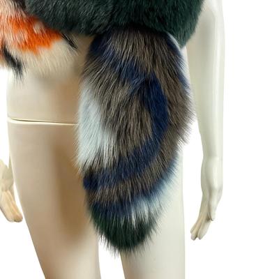 243. FENDI Green Fox Stole Wrap