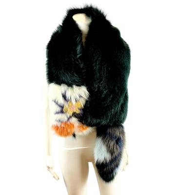 243. FENDI Green Fox Stole Wrap