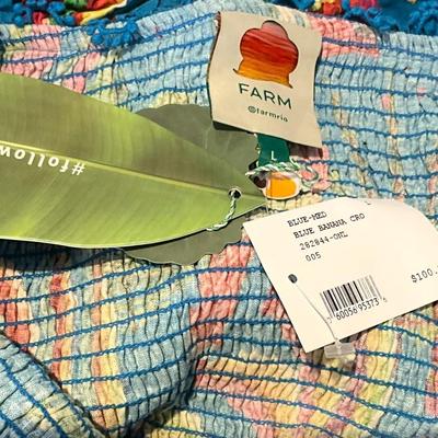247. New with Tag Farm Rio Blue Banana Crop Top