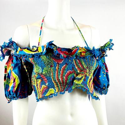 247. New with Tag Farm Rio Blue Banana Crop Top