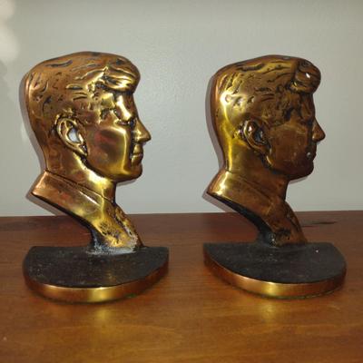 Pair of JFK Silhouette Bookends