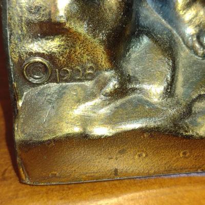 Vintage Pair of Brass 'The Thinker' Bookends
