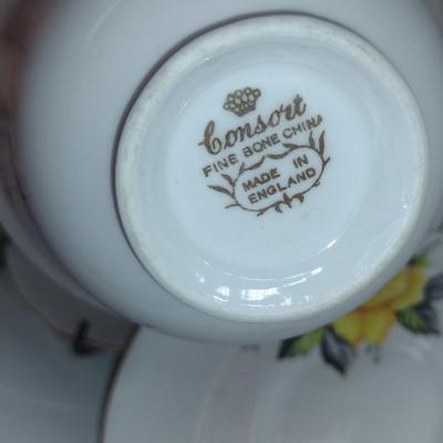 Collection of Six Cups with Saucers- Assorted Makers (Choice A)
