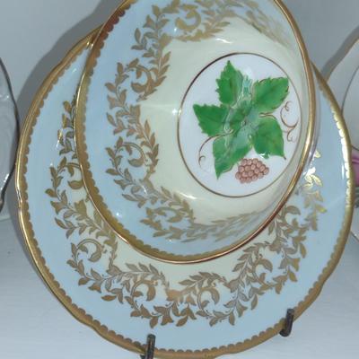 Collection of Six Cups with Saucers- Assorted Makers (Choice A)