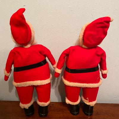 Pair of two vintage Santa Claus dolls