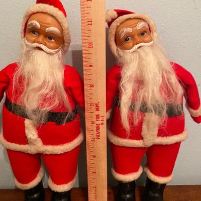 Pair of two vintage Santa Claus dolls