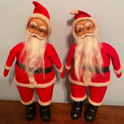 Pair of two vintage Santa Claus dolls