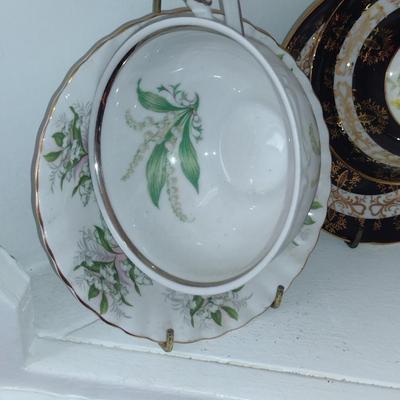 Collection of Six Cups with Saucers- Assorted Makers (Choice B)