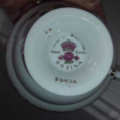 Collection of Six Cups with Saucers- Assorted Makers (Choice B)