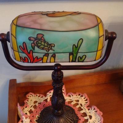Small Table Top Lamp with Rotating Shade- Ocean Life Design