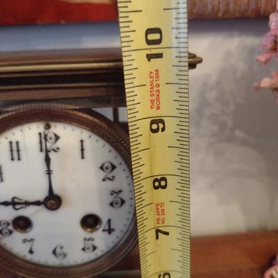 Table Top Clock with Metal and Glass Case