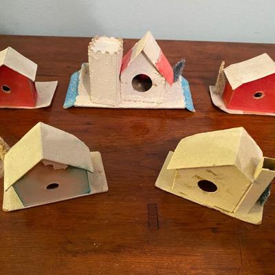 Lot “B” - 5 vintage mica Christmas houses