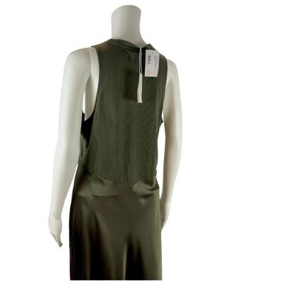255. New FRAME Olive Silk Maxi Dress