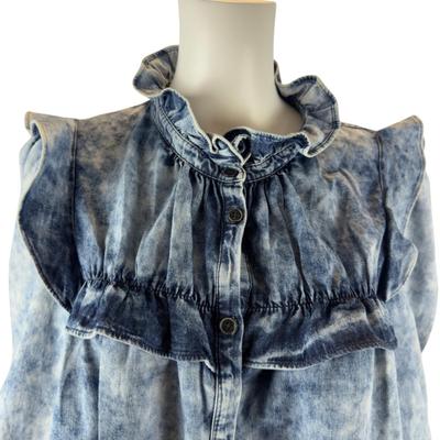 256. ISABEL ÉTOILE MARANT Denim Ruffle Blouse