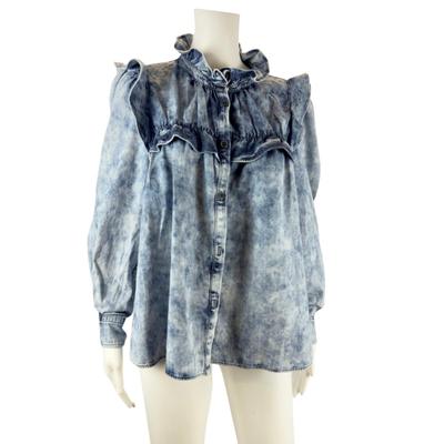 256. ISABEL ÉTOILE MARANT Denim Ruffle Blouse