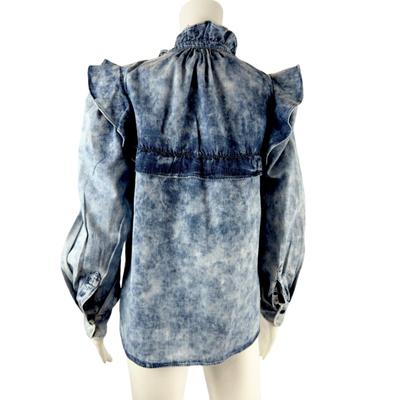 256. ISABEL ÉTOILE MARANT Denim Ruffle Blouse