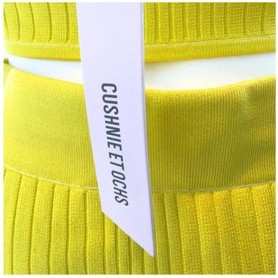 257. New with Tag CUSHNIE ET OCHS Yellow Rayon Crossover Bra Top with Skirt