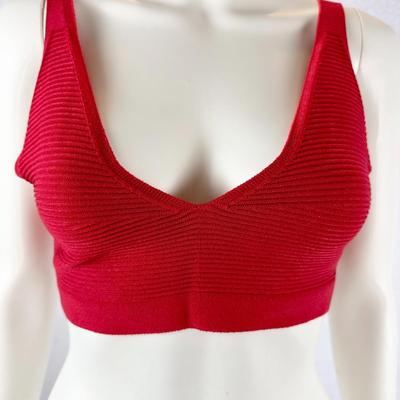 259. CUSHNIE ET OCHS Rayon Crop Top Red Large