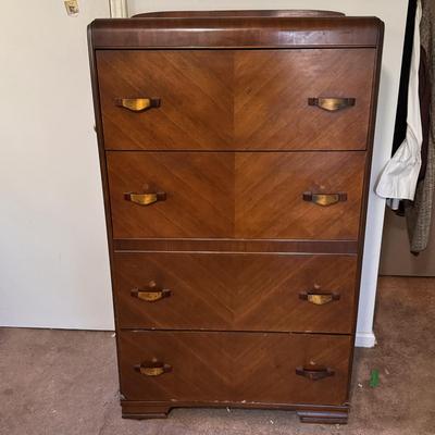 Art Deco Wooden Waterfall Four-Drawer Dresser (PB-DZ)