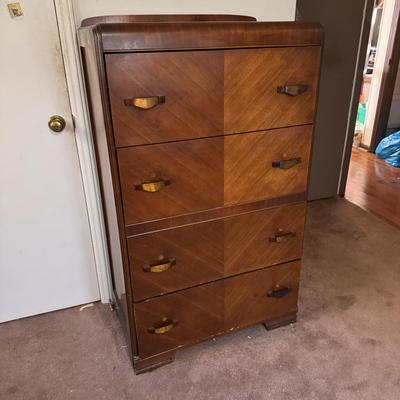 Art Deco Wooden Waterfall Four-Drawer Dresser (PB-DZ)