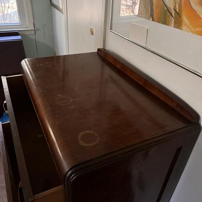 Art Deco Wooden Waterfall Four-Drawer Dresser (PB-DZ)