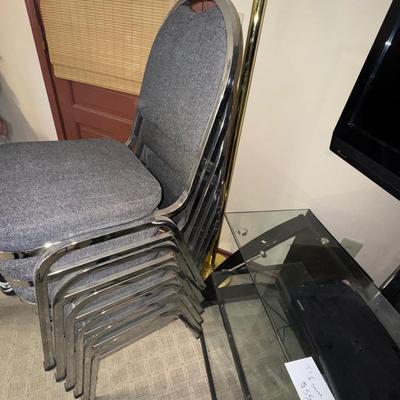 TV, STAND AND CHAIRS LOT