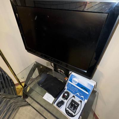 TV, STAND AND CHAIRS LOT