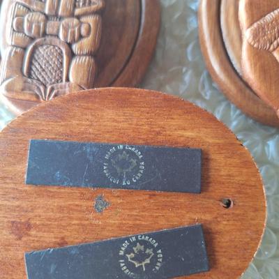 3 Canadian Wooden magnets