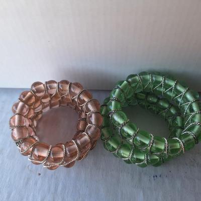 60's glass bead napkin rings